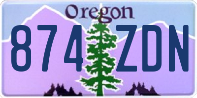 OR license plate 874ZDN