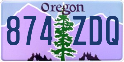 OR license plate 874ZDQ