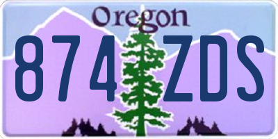 OR license plate 874ZDS