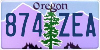 OR license plate 874ZEA