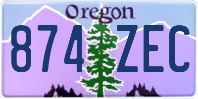 OR license plate 874ZEC