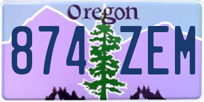 OR license plate 874ZEM