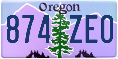 OR license plate 874ZEO