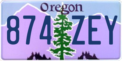 OR license plate 874ZEY