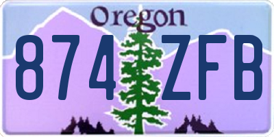 OR license plate 874ZFB