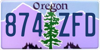 OR license plate 874ZFD