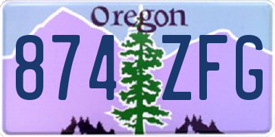 OR license plate 874ZFG