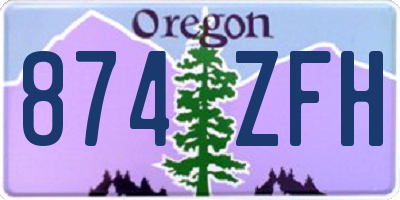 OR license plate 874ZFH