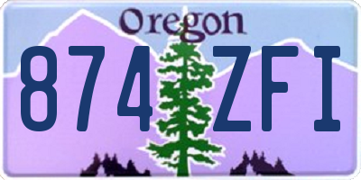 OR license plate 874ZFI