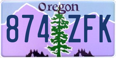 OR license plate 874ZFK