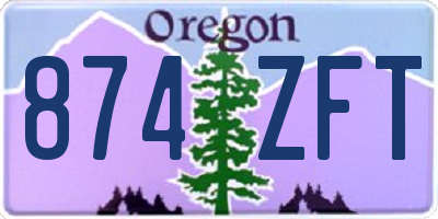 OR license plate 874ZFT