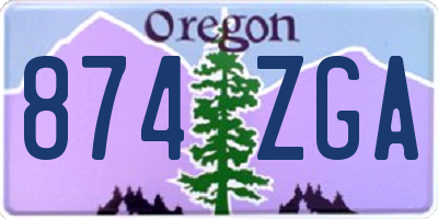 OR license plate 874ZGA
