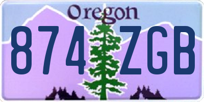 OR license plate 874ZGB