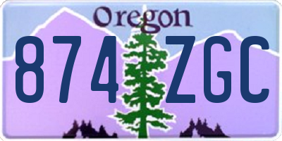 OR license plate 874ZGC