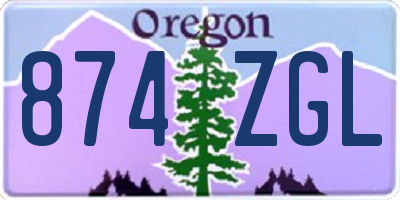OR license plate 874ZGL
