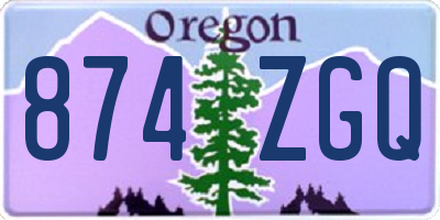 OR license plate 874ZGQ