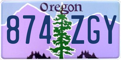 OR license plate 874ZGY