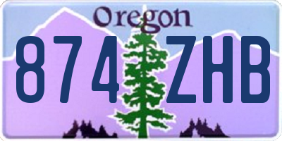 OR license plate 874ZHB