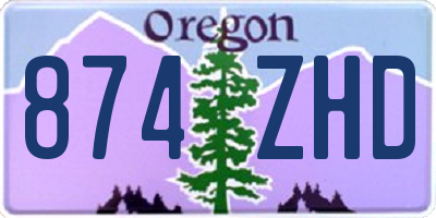 OR license plate 874ZHD