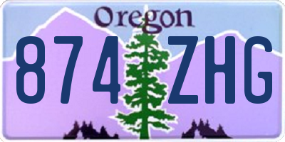 OR license plate 874ZHG