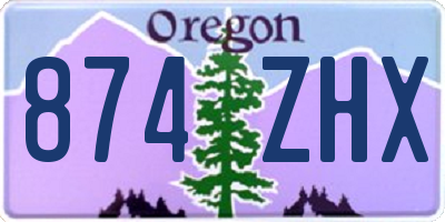 OR license plate 874ZHX