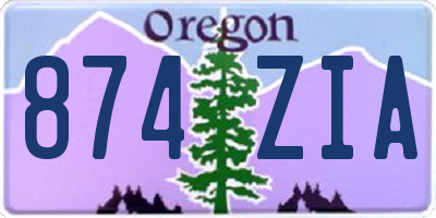 OR license plate 874ZIA