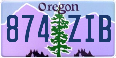 OR license plate 874ZIB