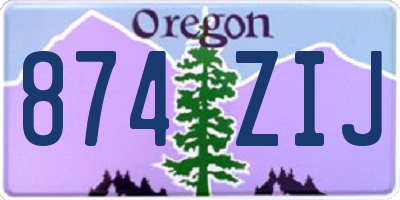 OR license plate 874ZIJ