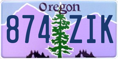 OR license plate 874ZIK