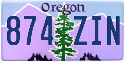 OR license plate 874ZIN