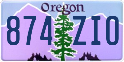 OR license plate 874ZIO