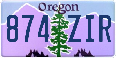 OR license plate 874ZIR