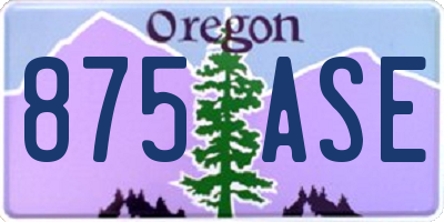OR license plate 875ASE