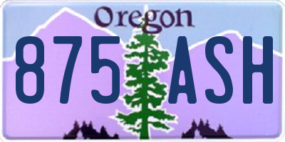 OR license plate 875ASH