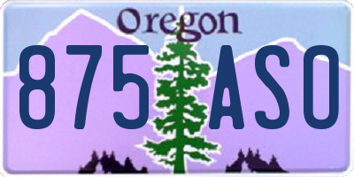 OR license plate 875ASO
