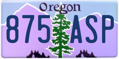 OR license plate 875ASP