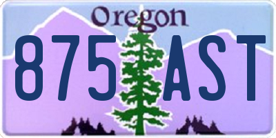 OR license plate 875AST