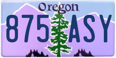 OR license plate 875ASY
