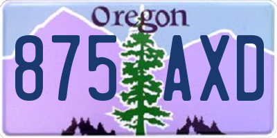 OR license plate 875AXD