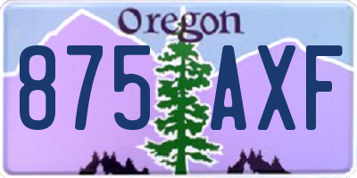 OR license plate 875AXF
