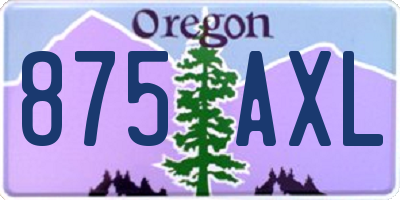 OR license plate 875AXL