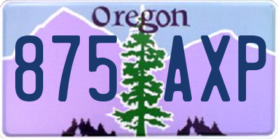 OR license plate 875AXP