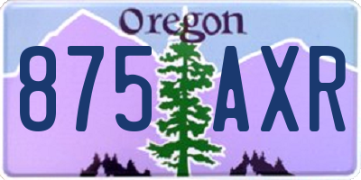 OR license plate 875AXR