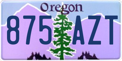 OR license plate 875AZT