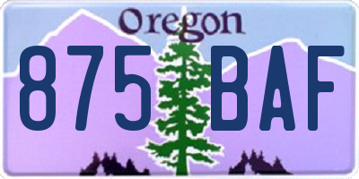 OR license plate 875BAF