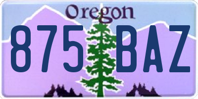 OR license plate 875BAZ
