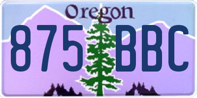 OR license plate 875BBC