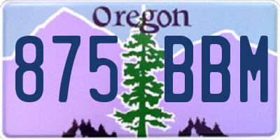OR license plate 875BBM