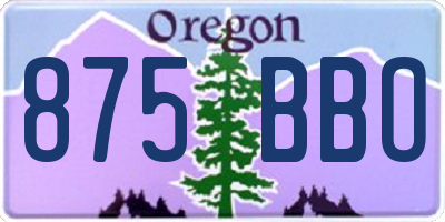 OR license plate 875BBO