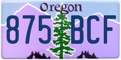 OR license plate 875BCF